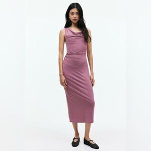 Elegant Mauve Midi Sleeveless Dress